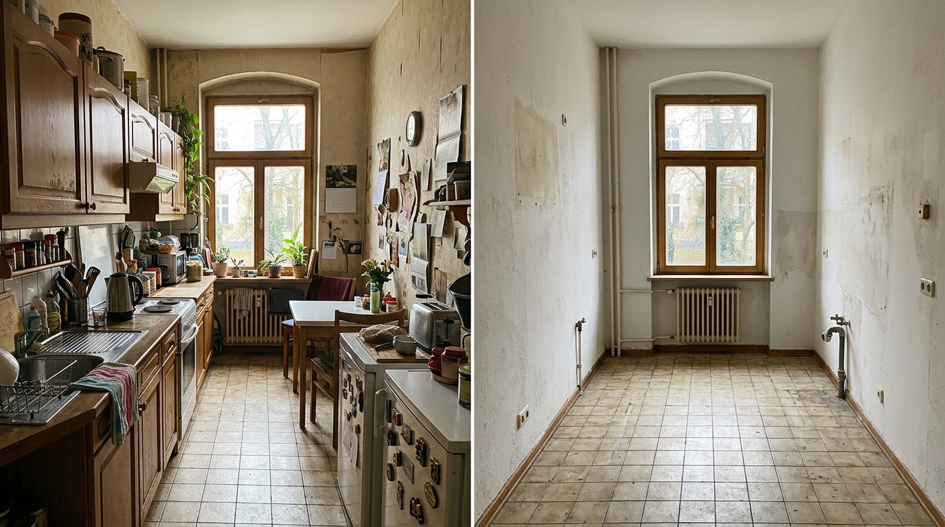 Vorher/Nachher Entrümpelung – Wohnung übergabefertig